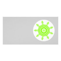 Lime Burst Fractal. Green, grey and white. Photo Cards