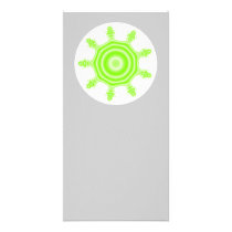 Lime Burst Fractal. Green, grey and white. Photo Cards