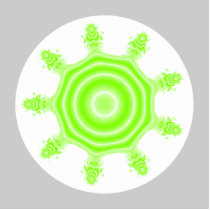 Lime Burst Fractal. Green, grey and white. Cut Outs