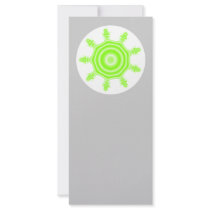 Lime Burst Fractal. Green, grey and white. Custom Rack Cards