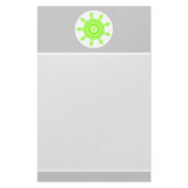 Lime Burst Fractal. Green, grey and white. Stationery
