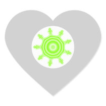 Lime Burst Fractal. Green, grey and white. Sticker