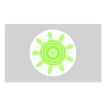 Lime Burst Fractal. Green, grey and white. Rectangle Sticker