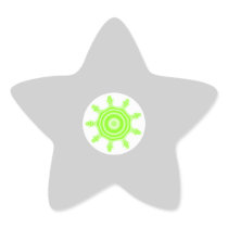 Lime Burst Fractal. Green, grey and white. Sticker