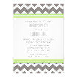 Lime Chevron 16th Birthday Party Invitations
