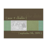 Lime & Chocolate Photo Save the Date postcards