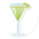 Lime cocktail round stickers