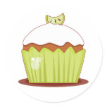 Lime Cupcake Coordinating Envelope Seals Round Sticker