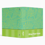 Lime & Deep Aqua Blue Binder With Stripes