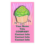 Lime Frosted CUPCAKE BUSINESS CARDS in Pink
