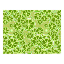 Lime Fruit Slice Pattern Post Cards