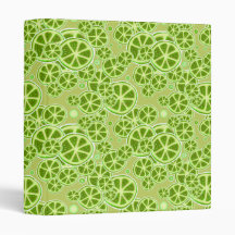 Lime Fruit Slice Pattern Vinyl Binder