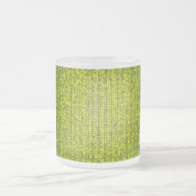 Lime Glitter Sequin Frosted Glass Coffee Mug Cup