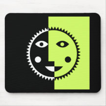 Lime Green Abstract Sun Mousepads