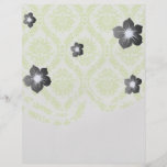 lime green and cream elegant damask pattern flyer design