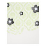 lime green and cream elegant damask pattern customized letterhead