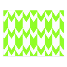 Lime Green and White Chevron Pattern. Postcards