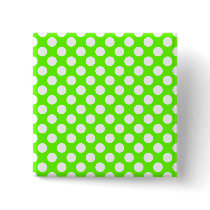 Lime Green and White Polka Dots Buttons