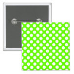 Lime Green and White Polka Dots Buttons