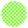 Lime Green and White Polka Dots Round Sticker