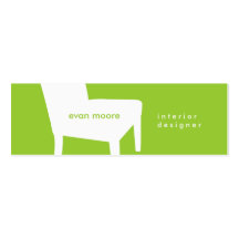 Lime Green Chair Skinny Business Card