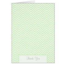 Lime Green Chevron Print Thank You Card