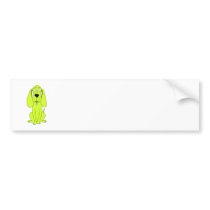 Lime Green Dog. Cute Hound Cartoon. Bumper Stickers