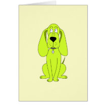 Lime Green Dog. Cute Hound Cartoon. Card