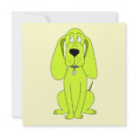 Lime Green Dog. Cute Hound Cartoon. Invitation