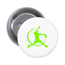 Lime Green Girl's"FAST PITCH SOFTBALL" image Pinback Buttons