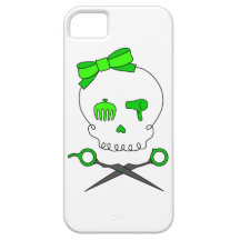 Lime Green Hair Stylist Skull & Scissor Crossbones iPhone 5 Cover