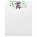 Lime Green Hot pInk Skull Colourful Cosmos letterhead