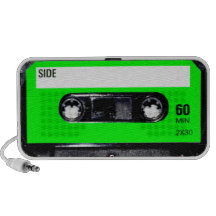 Lime Green Label Cassette Travelling Speakers