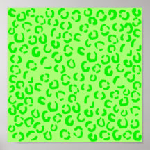 Lime Green Leopard Print Pattern.