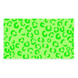 Lime Green Leopard Print Pattern. Business Card