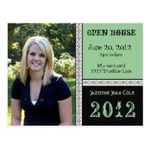 Lime green Open House Postcard