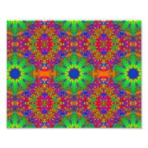 Lime Green Orange and Purple Stars Mandala