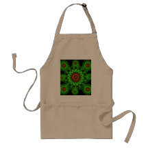 Lime Green Orange Black Lace Doily Mandala Snowfla Apron
