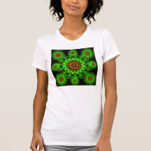Lime Green Orange Black Lace Doily Mandala Snowfla T Shirt