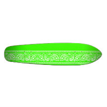 Lime Green Paisley Skateboard Oldschool