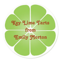 Lime green party favour label seal jar top round
