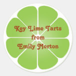 Lime green party favour label seal jar top round round stickers