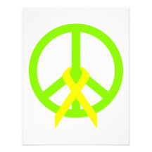 Lime Green Peace & Ribbon Announcements