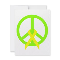 Lime Green Peace & Ribbon