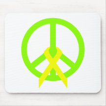 Lime Green Peace & Ribbon Mouse Pad