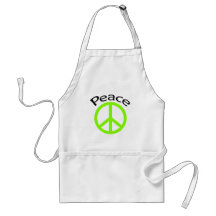 Lime Green Peace & Word Aprons