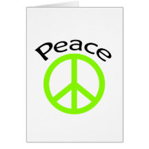 Lime Green Peace & Word Greeting Card