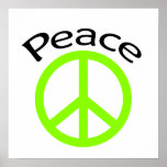 Lime Green Peace & Word posters