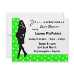 Lime Green Polka Dot Baby Shower Invitation
