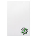 Lime Green Ribbon And Wings Lyme Disease Stationery Paper
